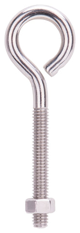 ProSource LR297 Eye Bolt, 8 mm Thread, Machine Thread, 2-1/4 in L Thread, 1-1/4 in Dia Eye, 292 lb Working Load